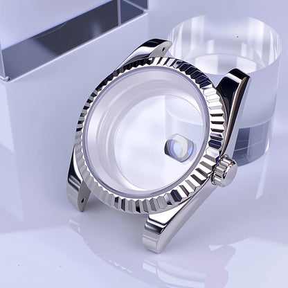 36mm/39mm NH35 Case Stainless Steel Sapphire Crystal Waterproof Fluted Case For NH35 NH36 Movement 28.5mm Dial NH35 Watch Case