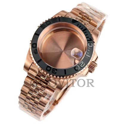 NH35 Watch Case 40mm For GMT YACHT-MASTER Seiko NH34/NH35/NH36/NH38 Movement Rose Gold Jubilee Bracelet Submariner NH35 Case