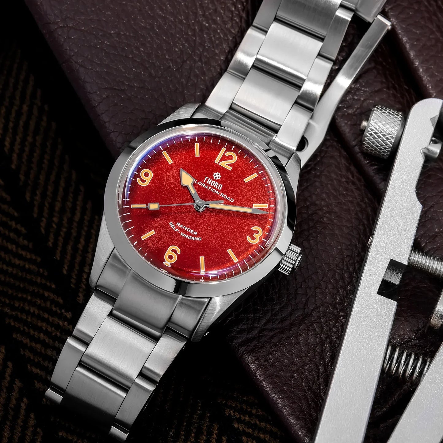 THORN T003 34mm Retro Watch PT5000 Automatic Dome Sapphire Luminous 10Bar dress explorer