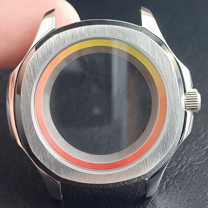 39.5MM Stainless Steel Sapphire Glass Waterproof Case Have Inner Ring FIT NH 35 NH36 NH70 Movement Watch Parts Accessories