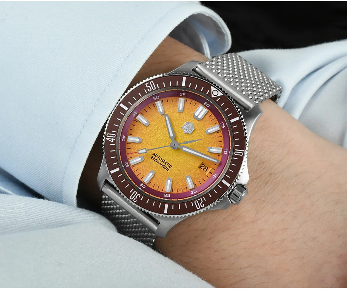 San Martin Diver SN0118G 40mm Original Design Fruit Series  NH35 Automatic 20Bar AR Sapphire BGW Luminous SN0118