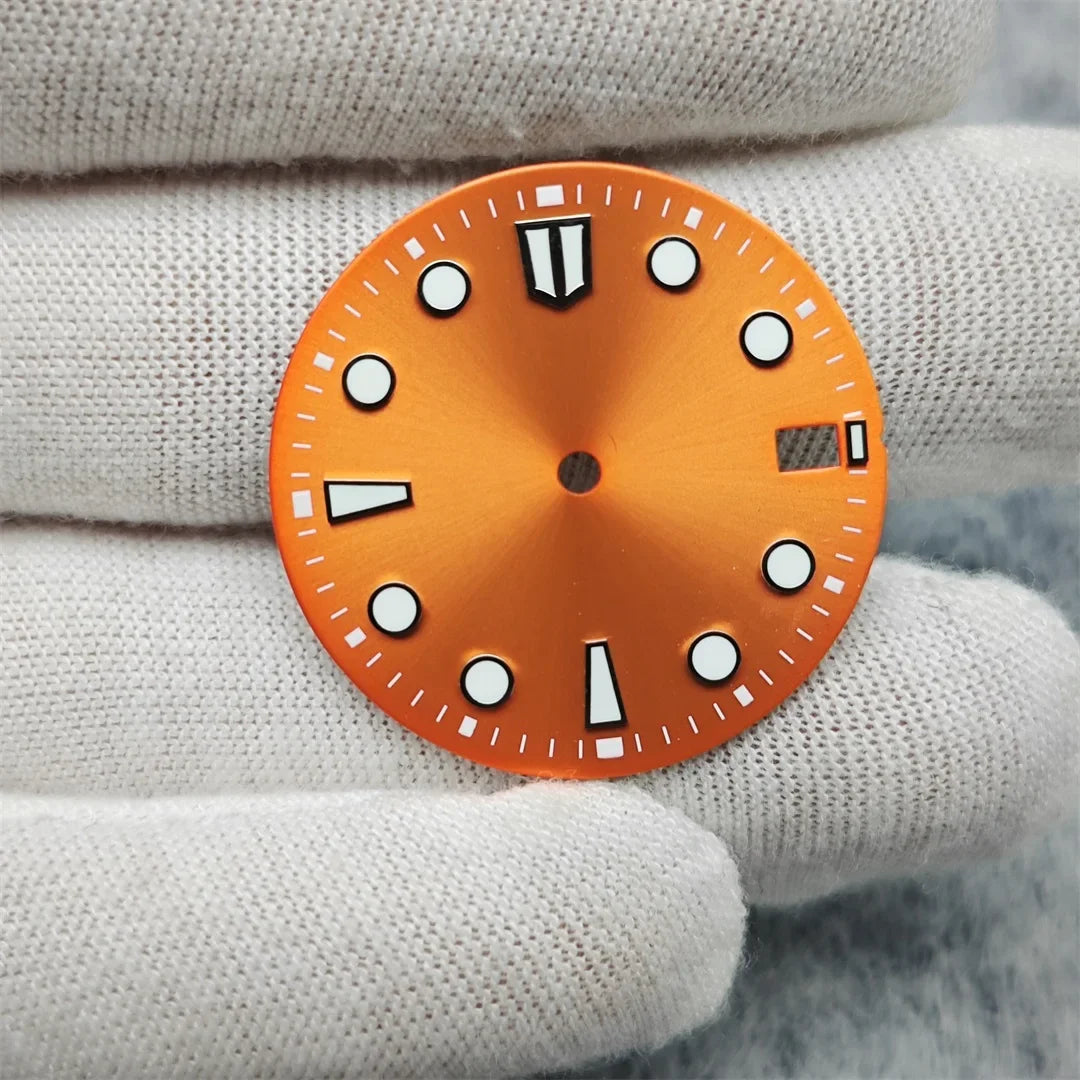 New 28.5mm Watch Dial BGW9/C3 Blue Green Luminous Watch Faces Sunray Dial Watch Accessories for NH35/NH36/4R/7S Movement