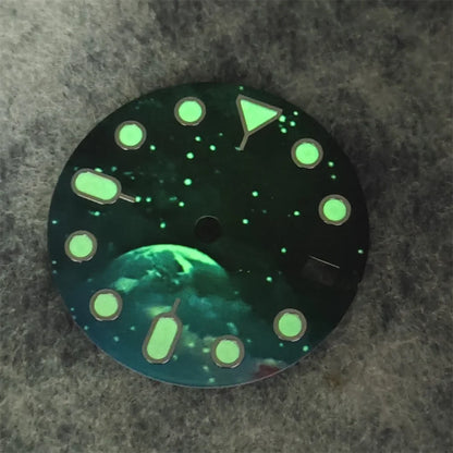 NH35 Watch dial starry sky lunar star Watch faces with Green Luminous Conversion Watch Accessories for NH35 / NH34 Movement