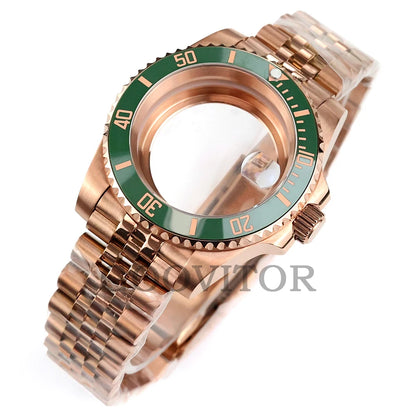 NH35 Watch Case 40mm For GMT YACHT-MASTER Seiko NH34/NH35/NH36/NH38 Movement Rose Gold Jubilee Bracelet Submariner NH35 Case