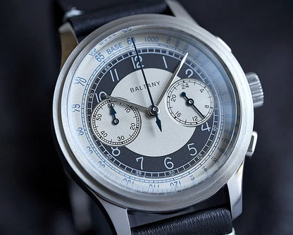 Baltany 39MM Tuxedo Chronograph Man S5050 Sapphire Crystal 50M Waterproof Stainless Steels Retro  Quartz Dress Watches For Man
