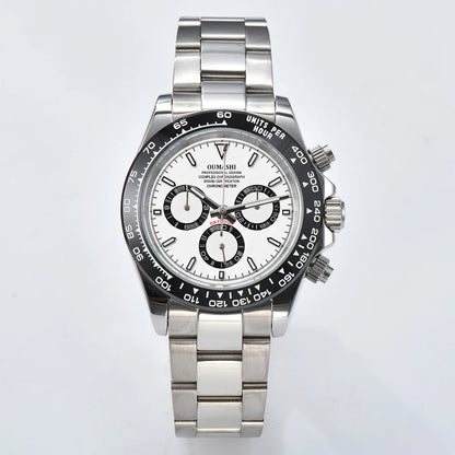 Oumashi Chronograph Automatic  ETA 7750 MOVT custom logo sapphire 40mm Daytona Panda Watch 5Bar