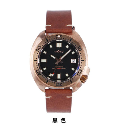 Heimdallr Turtle 6105 Watch CUSN8 Bronze 45mm Sapphire Crystal NH35 20Bar C3 Super Luminous