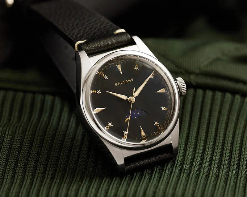 Baltany 36mm Dress Watches S4042 Customizable AR Sapphire Crystal 10Bar  Moon phase Wristwatches Swiss Lume