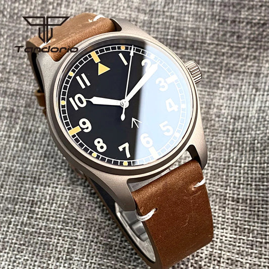 Titanium Watches  WFT001 Pilot Watches Seiko NH35 Automatic 39mm 20bar Sapphire Crystal  Green Luminous