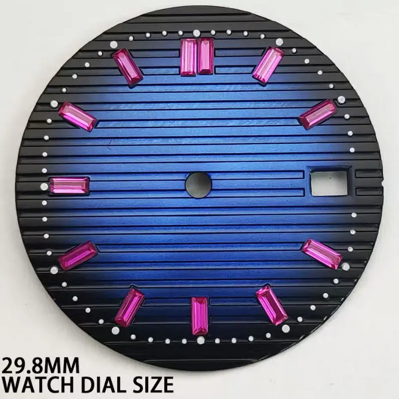 Sterile 29.8MM Watch Dial Sunburst Green Dial for NH35 NH36 Movement Date Window for oak Steel Wristwatch