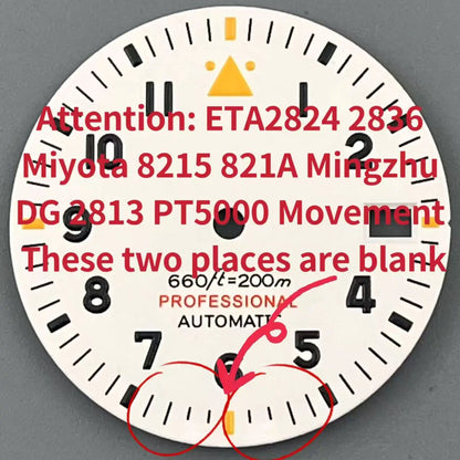 Watch Dial 29mm Pilot Style Black Green White Dial C3 Green Luminous Fit NH35 NH36 ETA2824 2836 PT5000 MIYOTA DG Movement