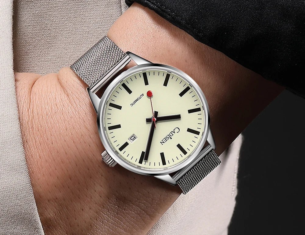 Cadisen C8221 Minimalist Watch Miyota 8215 AR Sapphire C3 Lume 40MM 5Bar