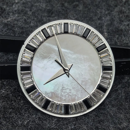 28.5mm Shell Watch Dial with Crystal High Quality Hands No Date No Luminous Watches Faces Modified Accessories
