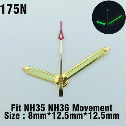 Watch hands NH series 35 36 hands Green glow in the dark hands seconds Watch accessories for NH series 35 36 movement assembly
