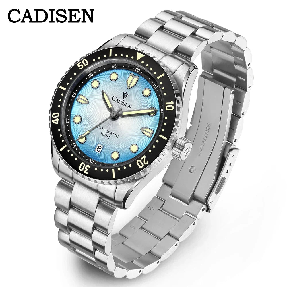 CADISEN C8245 Diver AR Sapphire MIYOTA 8215 Mechanical Wristwatch Ceramic Ring 10Bar Luminous