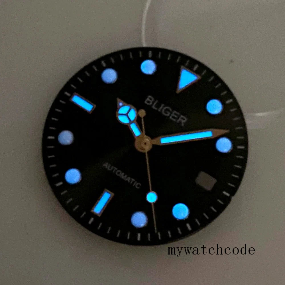 29mm Grey Sunburst Watch Dial Blue Luminous Rose Gold Edge Fit NH35A NH36A ETA2824 2836 Miyota82 Series Mingzhu DG 2813