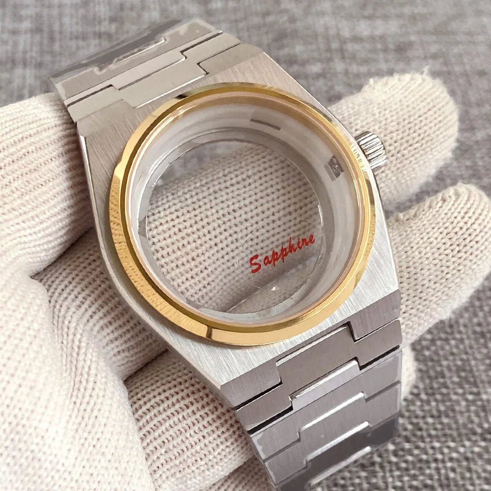 40mm PRX Case Silver Fluted 100m Waterproof For Super Player Sapphire Glass Watch Case Fit NH34 NH35 NH36 NH38 Movement