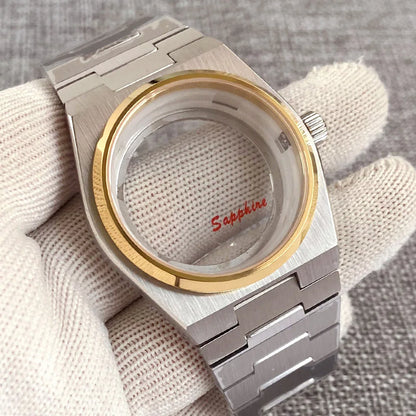 40mm PRX Case Silver Fluted 100m Waterproof For Super Player Sapphire Glass Watch Case Fit NH34 NH35 NH36 NH38 Movement