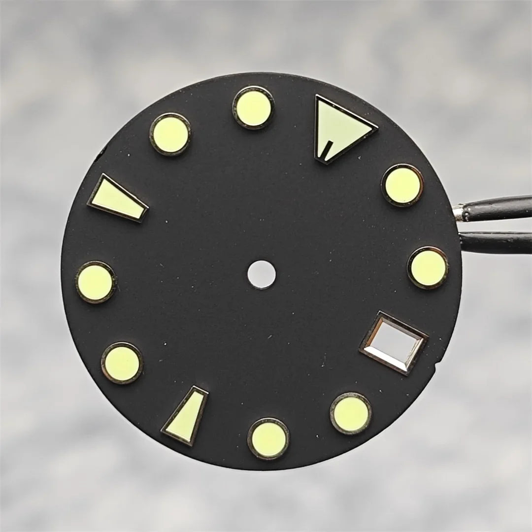 28.5MM New NH35 Dial Green Luminous Watch Face Matte Texture Dial for NH35/ NH36 Mechanical Movement Watch Accessories Repair Parts