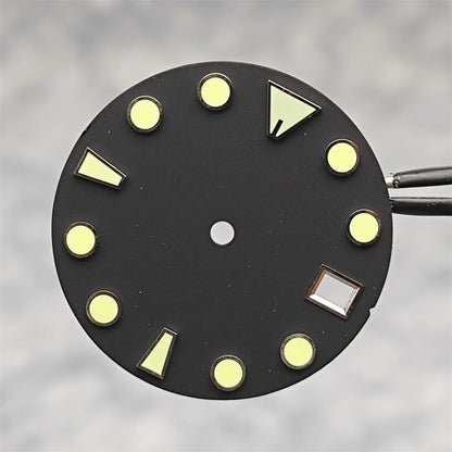 28.5MM New NH35 Dial Green Luminous Watch Face Matte Texture Dial for NH35/ NH36 Mechanical Movement Watch Accessories Repair Parts