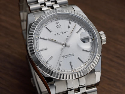 Baltany 36mm Dress Gold Watch S4084 Customizable DateJust  NH35 Automatic  Ar sapphire Swiss Lume Fluted case