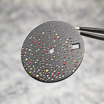 NH35 Dial 28.5mm Watch Faces with Single Calendar Date Starry Sky Gemstone Surface Modification Accessories for NH35 Movement
