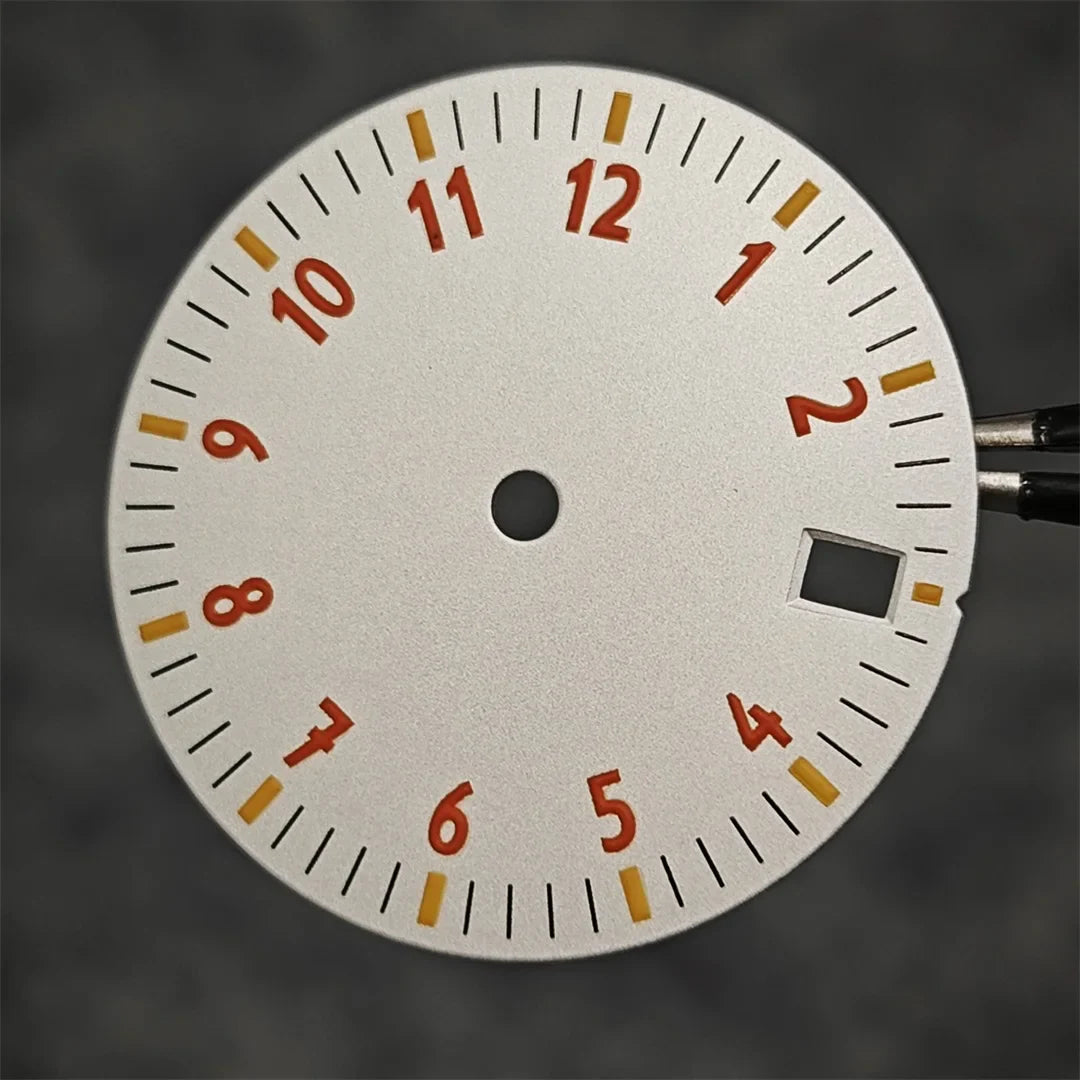 28.5MM Watch Dial NH35 Digital Dial Green Luminous Watch Faces Watch Modification Accessories for NH35/ NH36/ 4R/ 7S Movement