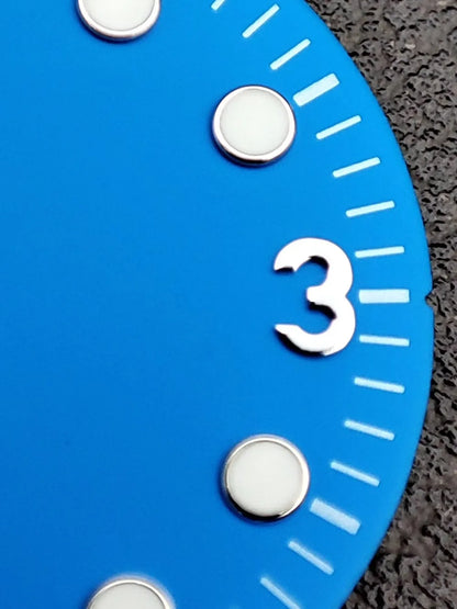Modified 28.5MM Blue 369 Nail Watch Dial Weak Luminous Watch Faces Men's Watch Accessory Fit NH35 Movement