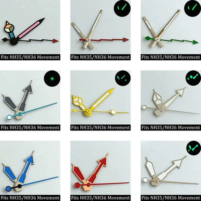 high-quality Watch accessories watch pointer NH series 35 NH36 hands green  luminous suitable for N H35/ NH36 movement