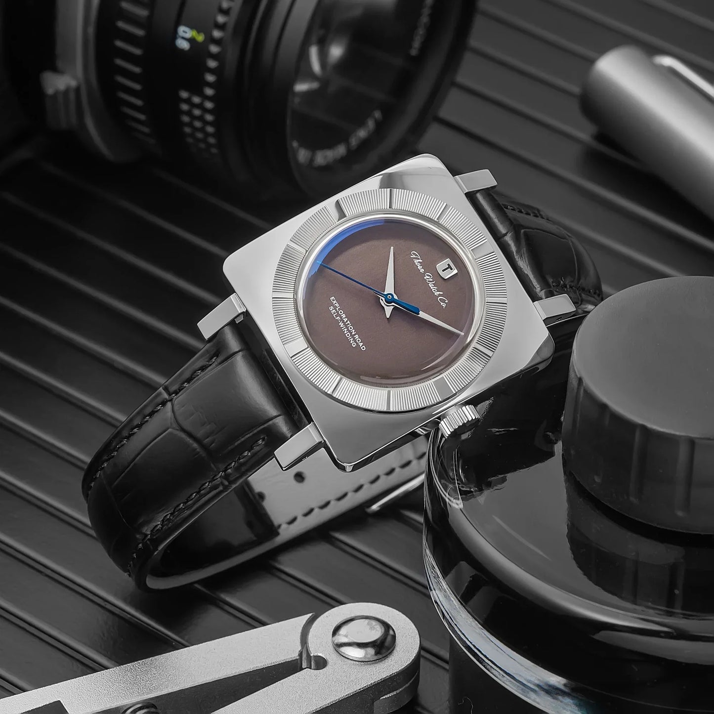 THORN T016 Square Watch 34MM PT5000 Dress Sapphire Pot lid Bubble Mirror 5ATM Fashion