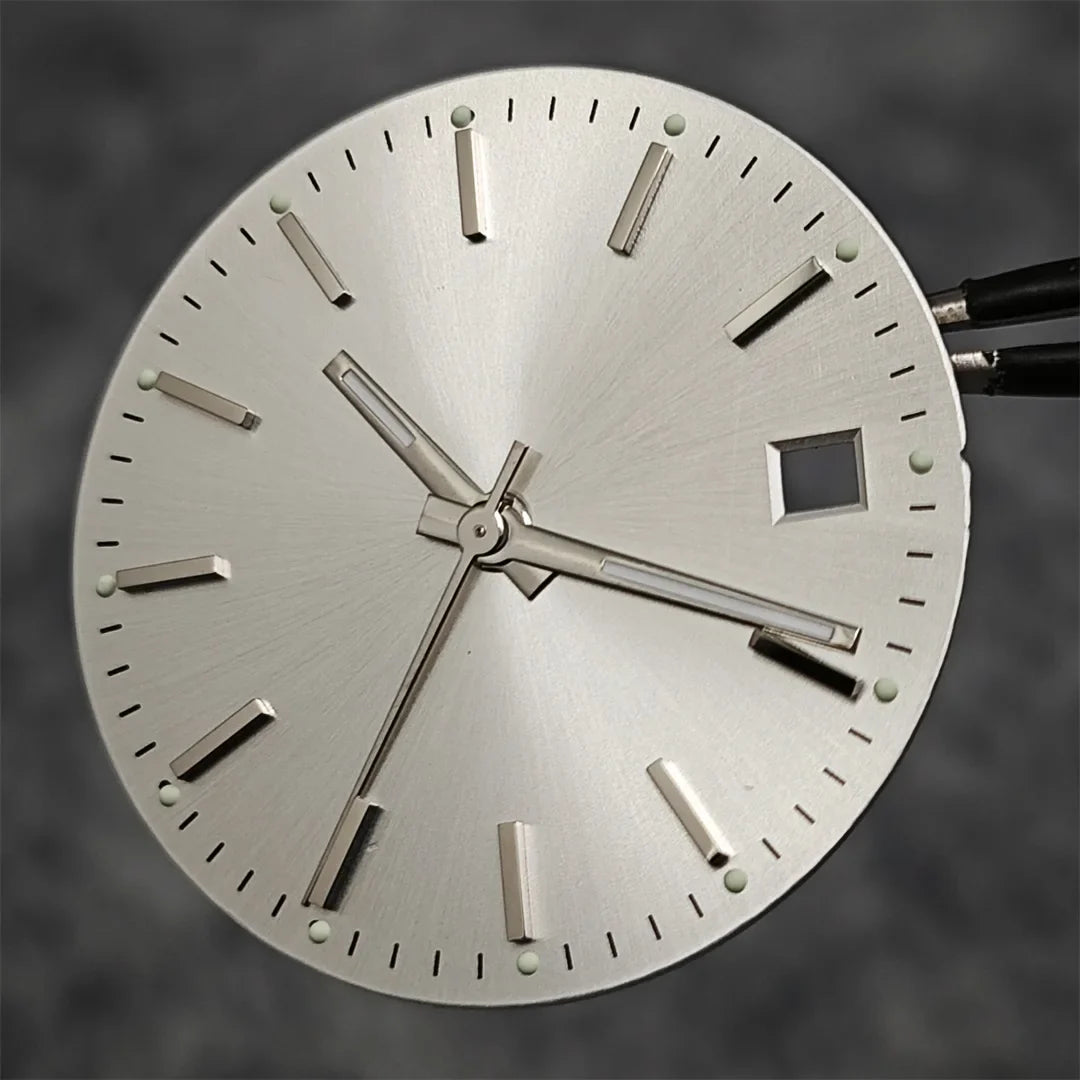 29mm Log Dial 8215 Watch Dial + Watch Hands Set Green Luminous Watch Faces Modified Accessories for 8215 / 8200 / 2813 Movement