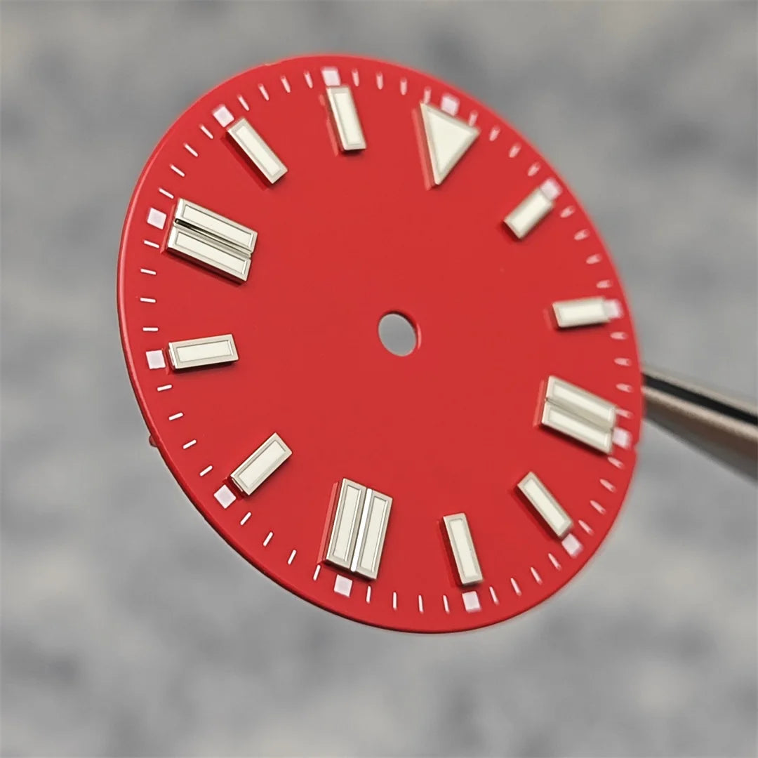 28.5mm Watch Dial Colorful Enameled Surface with Green Luminous Watch Faces for NH35/ ETA2836/ 8215 Mechanical Movement