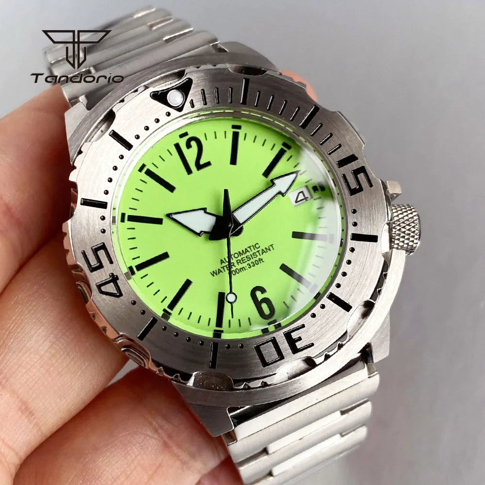 Tandorio TD254G Monster Watch Green Dial FUll Lume NH35A 42mm 20BAR Sapphire