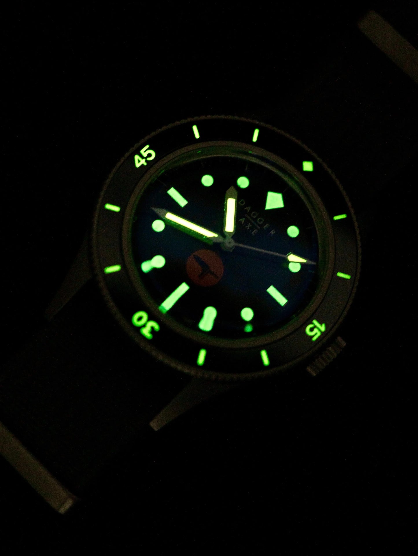 DAGGER-AXE 50 Fathoms Watch NH35 Movt  K9 Mineral Crystal TR900 C3 Luminous 20bar diver 40MM