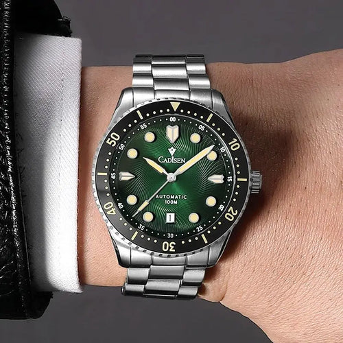 CADISEN C8245 Diver AR Sapphire MIYOTA 8215 Mechanical Wristwatch Ceramic Ring 10Bar Luminous