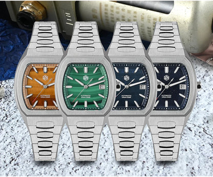 San Martin Dress Watch SN0145 39.5mm Tonneau Luxury Mineral Dial  PT5000 SW200 Automatic AR Sapphire Luminous