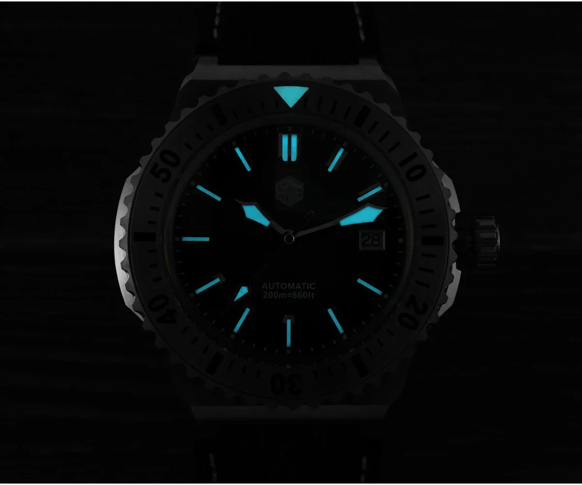 San Martin Diver SN0055G 42mm PT5000 SW200 Automatic Watch AR Sapphire 20Bar BGW-9 Lume