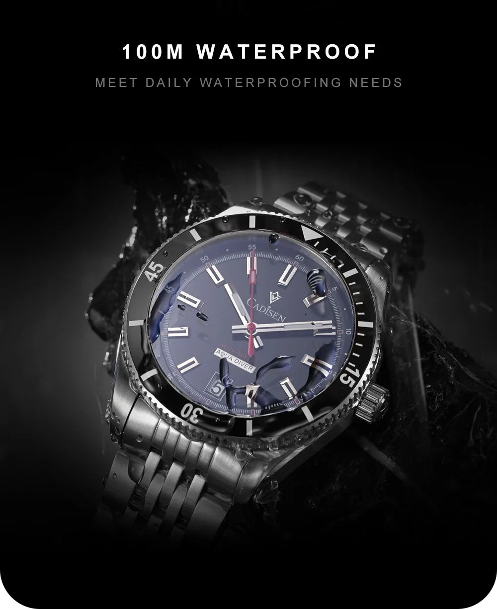 CADISEN C8237 Dive Watch BB58 Japan NH35A Ceramic Bezel 10Bar AR sapphire 40MM