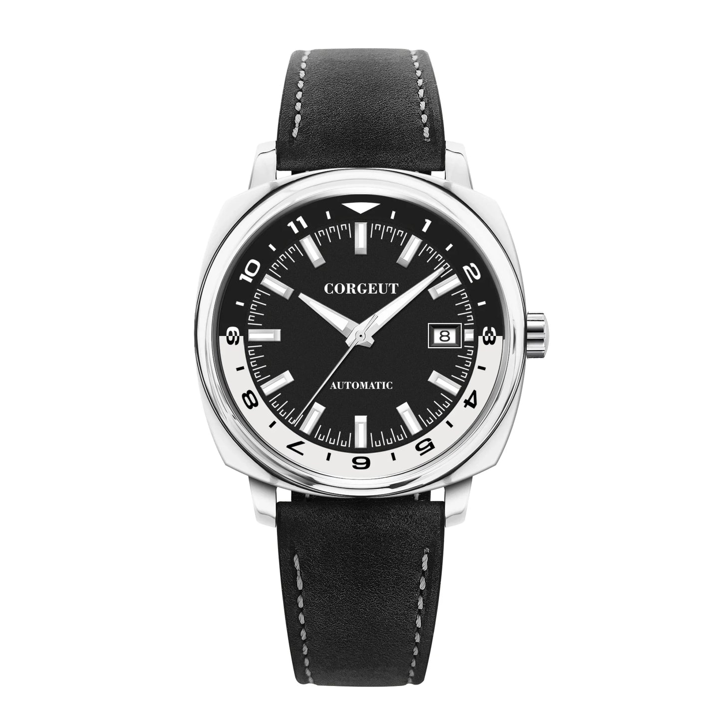 Corgeut 6018 glass back  42 MM NH35 Automatic Sapphire crystal 10ATM Dress watch