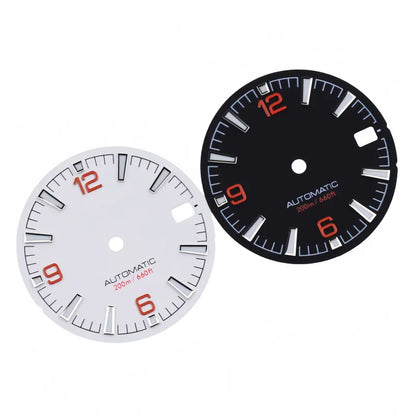 Quality Sea 600m Style Watch Dial With C3 Bgw9 Green Blue Luminous For Nh35 Nh36 Mechanical Movement Skx007 Case 28.5mm Dial