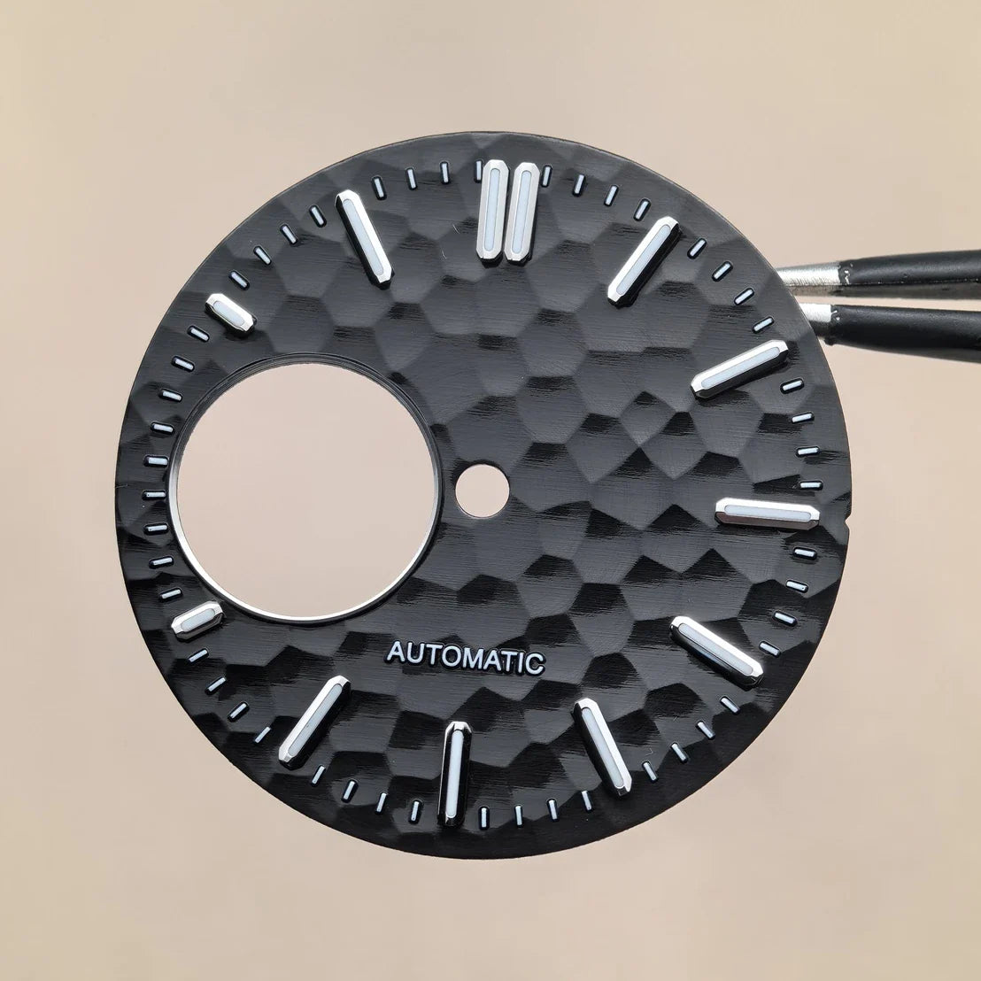 28.5mm Honeycomb Texture Watch Dial Hands Set Green Luminous Faces for NH34 NH38 Movement