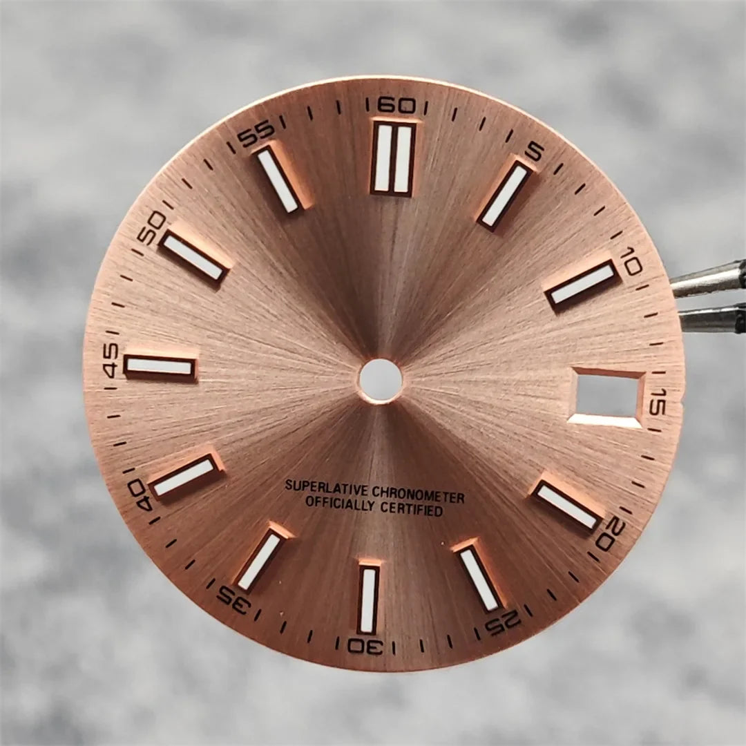 NH35 Watch Dial 28.5mm Log Modified Dial BGW9 Blue Green Luminous Watch Face Modified Watch Accessories for NH35 NH36 movements