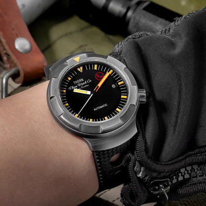 Thorn 42mm Men's Retro Titanium Diver Watch PT5000 Automatic Movement Rubber Strap C3 Luminous 20Bar Water Resistance