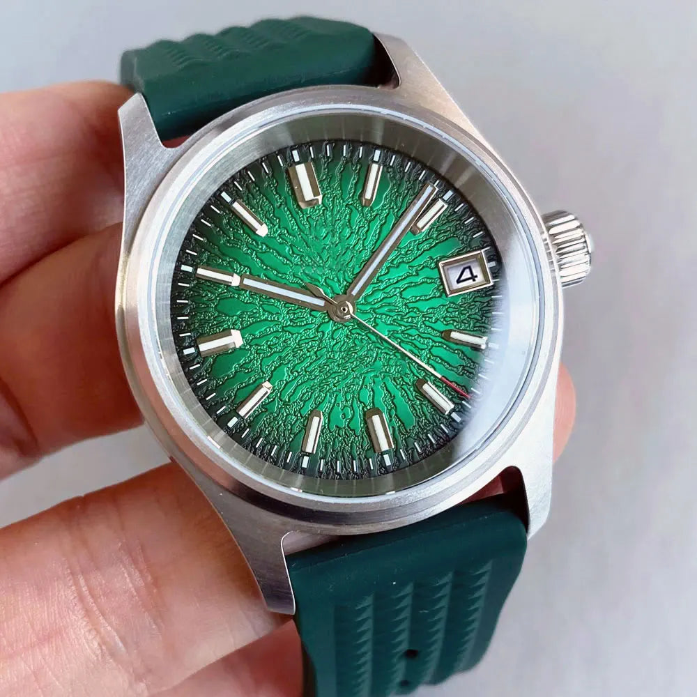 Tandorio Pilot watch 36mm TD105M Blue Red Multicolor Dial  NH35A Automatic 200M WR Luminous Sapphire