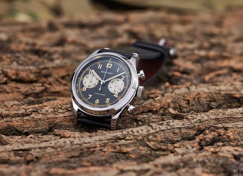 Baltany S5034 Quartz Chronograph Wristwatches 39mm Sapphire Crystal Panda Dial StainlessSteel Retro Super Luminous Vintage Watch