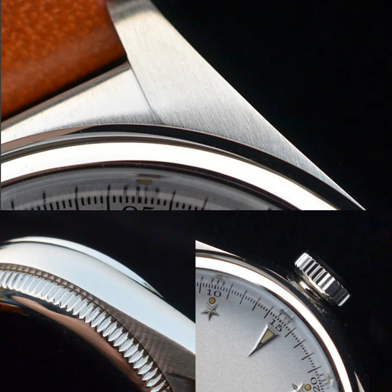 Baltany 36mm Dress Watches S4042 Customizable AR Sapphire Crystal 10Bar  Moon phase Wristwatches Swiss Lume