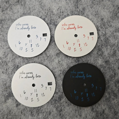 Modified Blue Log Hands + Watch Dial Set 28.5mm DIY Watch Faces Fits NH35/4R36 Movement Who Cares Lt's Already Late Accessories