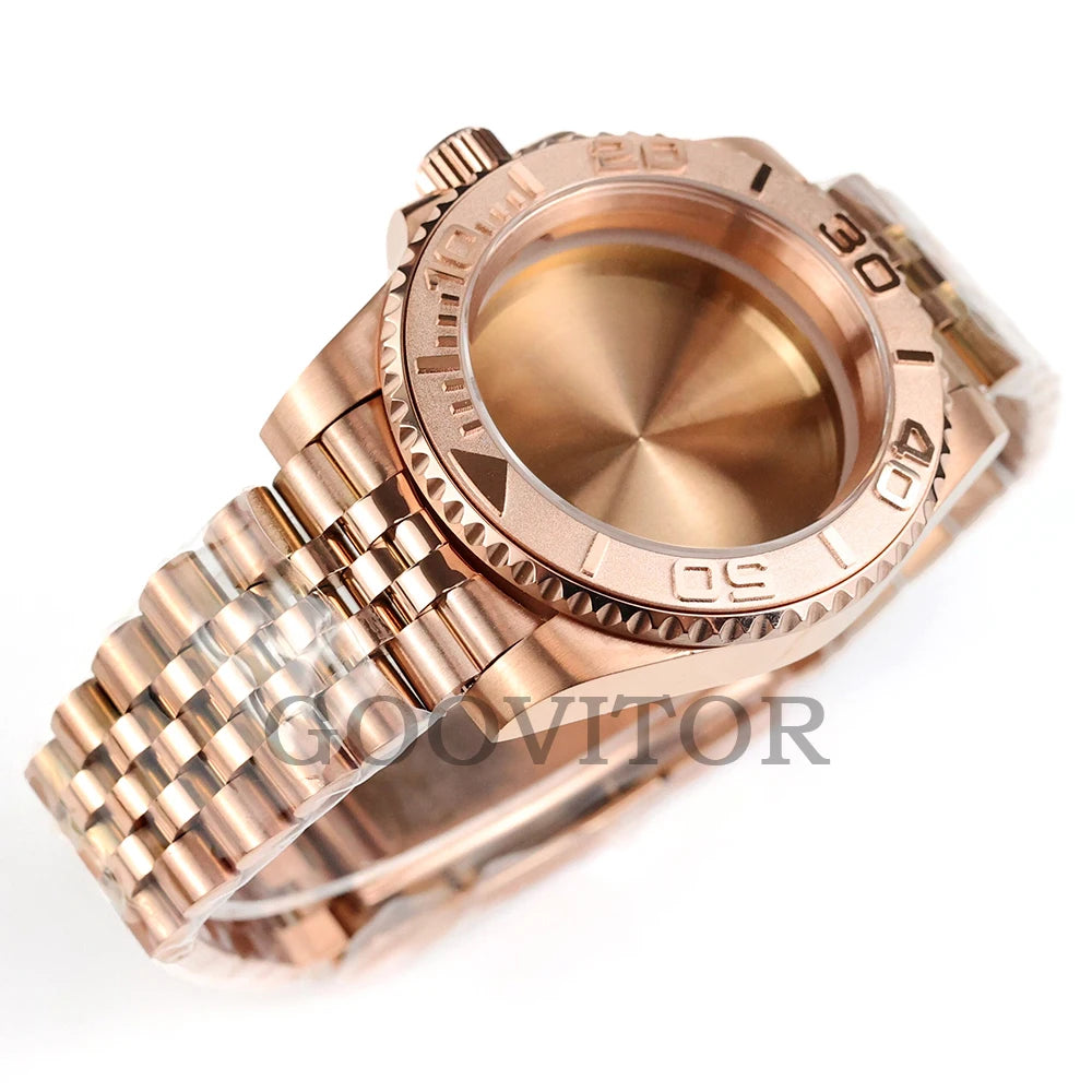 NH35 Watch Case 40mm For GMT YACHT-MASTER Seiko NH34/NH35/NH36/NH38 Movement Rose Gold Jubilee Bracelet Submariner NH35 Case