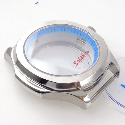 316L stainless steel case 40mm  Watch Case Parts for NH34 NH35 NH36 NH70 NH72 NH38 NH39 Blue Chapter Ring Sapphire Crystal