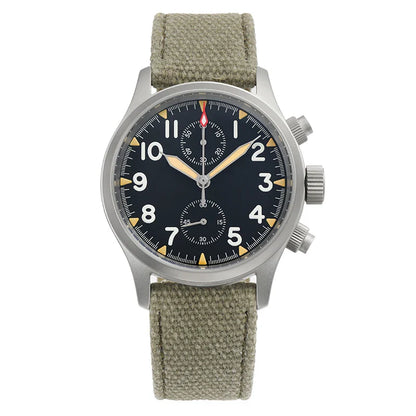 Militado ML1868KF Chronograph Watch  VK67 Quartz 10Bar 39MM Multifunction Military Watch BGW 9 Lume